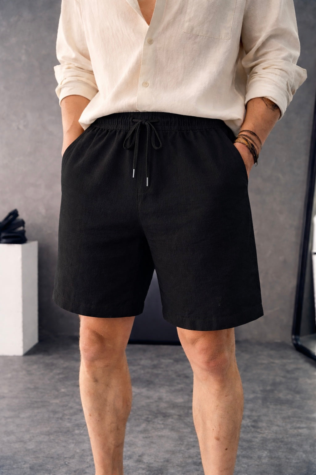 Essential Linen Short – BLACK