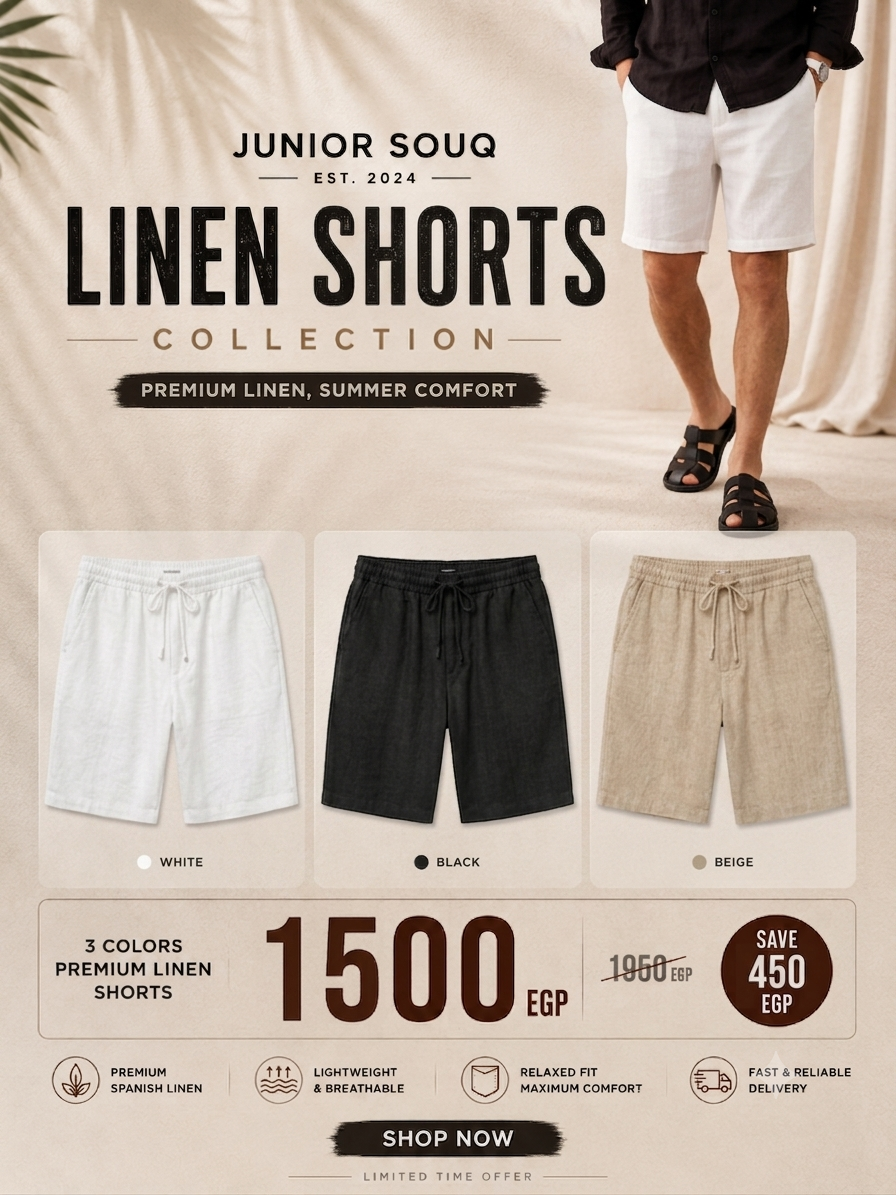 Premium Linen Bundle –  3 Linen Shorts