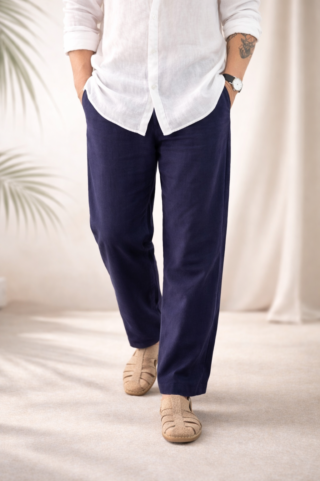 NAVY Linen Pants