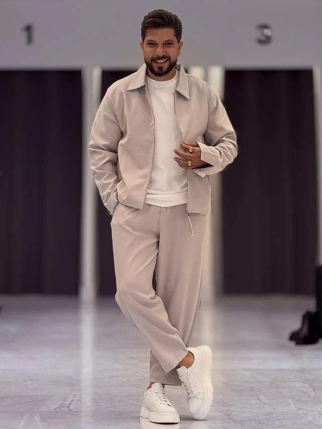 Essential “ Gray “ Track Suit ( Jacket + Pants )