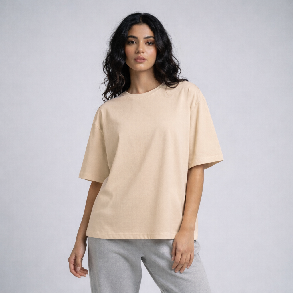 Oversized Boulevard Unisex T-Shirt - BEIGE