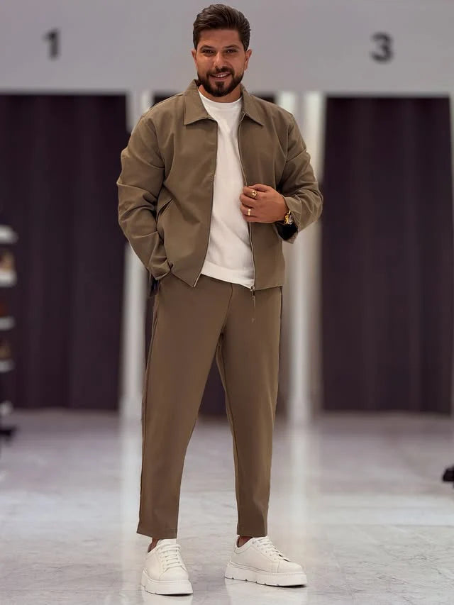 Essential “ Beige “ Track Suit ( Jacket + Pants )