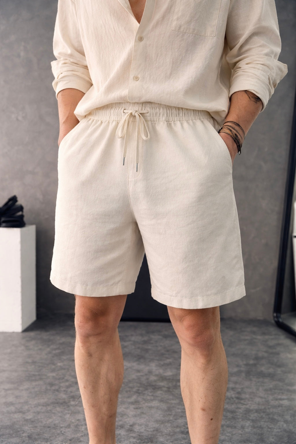 Essential Linen Short – BEIGE