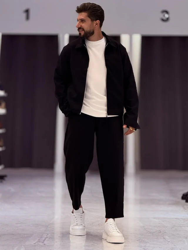 Essential “ Black “ Track Suit ( Jacket + Pants )