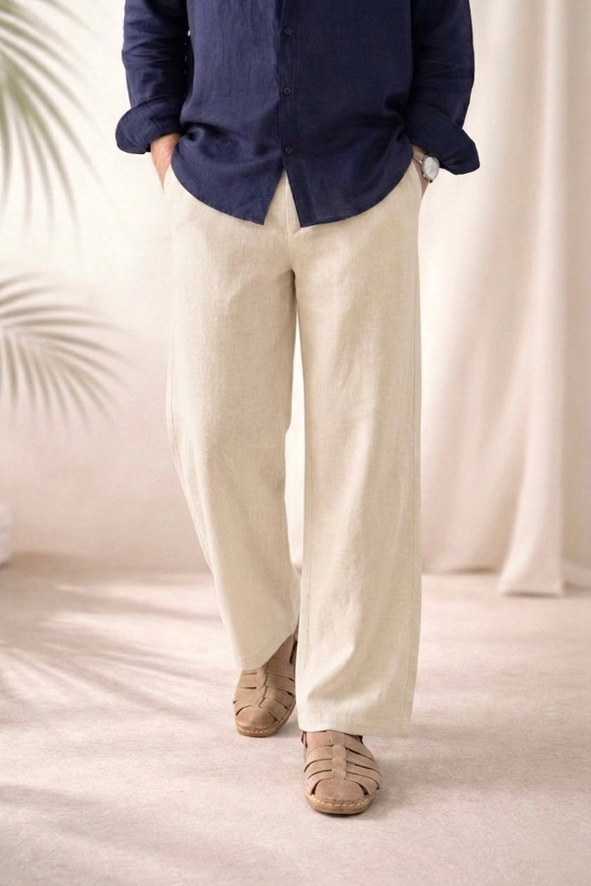 Beige Linen Pants